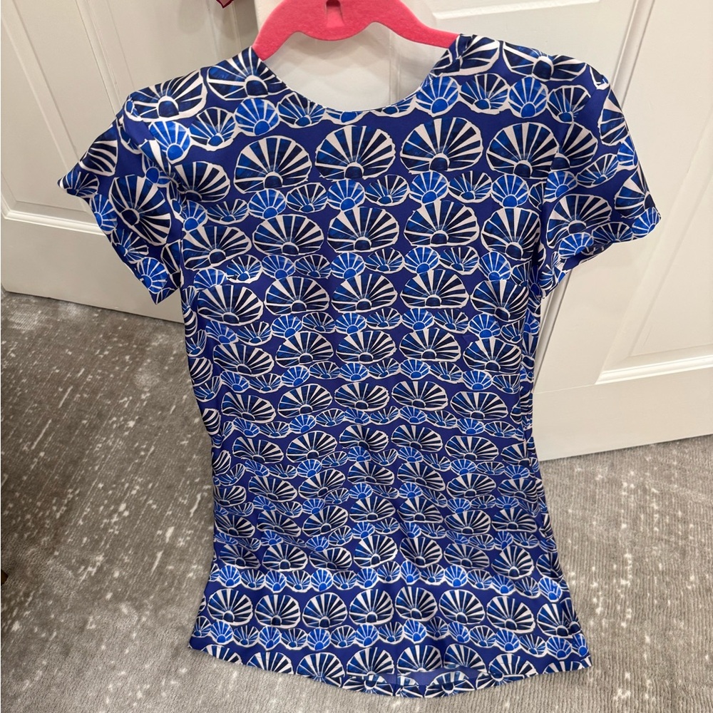 LA DoubleJ Blue and White Patterned Dress